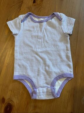 Lavender & White Striped Baby One-Piece Bodysuit